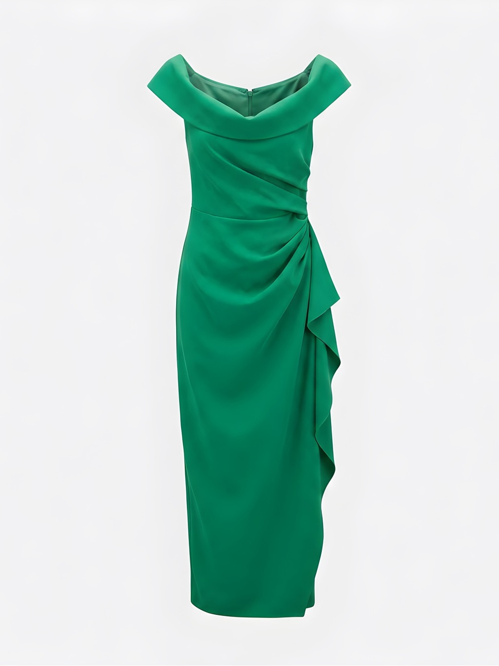 Vince Camuto Emerald Green Off-Shoulder Midi Dress Size 10